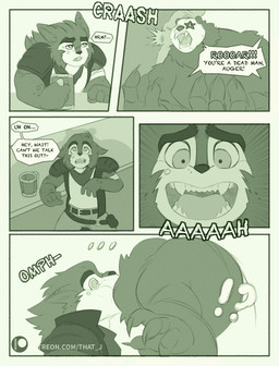 accident accidental_vore alcohol bar beer beverage claws confusion counter death_threat drinking full_stomach intimidation looming male male/male male_pred male_prey open_mouth panicking partially_inside roaring screaming shocked stuffing surprised swallowing text threatening thrusting vore yell that_j english_text hi_res url