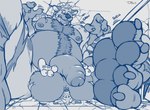 2024 3_toes 4_fingers 4_toes anthro anthro_on_anthro areola balls beard belly belly_hair big_balls big_muscles big_penis biped blue_and_white body_hair body_size_growth boreas_(cooner) bottomwear canid canine canis chest_hair claws clothing coyote damaged_ceiling damaged_floor digital_media_(artwork) duo ear_piercing ear_stud extreme_size_difference eyebrows eyewear facial_hair feet finger_claws fingers flaccid floor foreskin fur genitals glans glasses gloves_(marking) growth_lines hair happy_trail hi_res hug hugging_another hugging_balls humanoid_genitalia humanoid_hands humanoid_penis hybrid hyena inside larger_anthro larger_male lying macro macro_anthro macro_male male male/male male_anthro mammal markings mature_anthro mature_male monochrome musclegut muscular muscular_anthro muscular_male narrowed_eyes navel nipples nude on_back onomatopoeia pawpads paws pecs penis piercing signature sitting size_difference size_transformation smaller_anthro smaller_male sound_effects spots spotted_body spotted_fur spotted_hyena teaselbone teaselbone_(character) teeth text tile tile_floor toe_claws toes topwear torn_bottomwear torn_clothing torn_topwear transformation under_balls wearing_glasses wolf