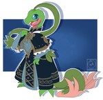 ambiguous_gender anthro cosplay solo ouroborotter fire_emblem fire_emblem_three_houses nintendo pokemon pokemon_mystery_dungeon spike_chunsoft fan_character marianne_von_edmund generation_3_pokemon grovyle pokemon_(species) hi_res