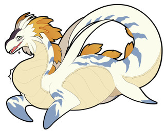 ambiguous_gender belly bodily_fluids digestion_implied drooling feral feral_pred green_eyes implied_fatal larger_pred looking_at_self neck_bulge open_mouth oral_vore raised_tail saliva satisfied satisfied_look size_difference soft_vore solo squirming stripes swallowed swallowed_alive swallowing tail unseen_prey unwilling_prey vore willing_pred perlibox bandai_namco digimon digimon_(species) plesiomon absurd_res hi_res