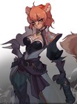 anthro braided_hair female gun hair pirate ranged_weapon solo weapon kardie league_of_legends riot_games tencent malina_(athiesh) miss_fortune_(lol) domestic_cat felid feline felis mammal tabby_cat absurd_res hi_res