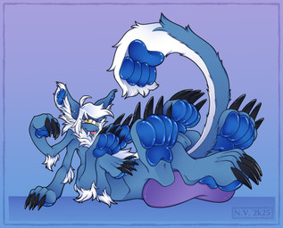 1_eye 4_toes arm_tuft big_feet big_tail black_claws blue_body blue_feet claws elbow_tuft feet foot_ears foot_focus foot_hands hair hand_feet huge_feet huge_tail hyper hyper_feet inner_ear_fluff long_nails looking_at_viewer male multi_limb neck_tuft paw_tail pawpads paws piercing simple_background smile smiling_at_viewer solo tail toe_claws toes tongue tongue_out tuft tusks unusual_anatomy unusual_ears unusual_tail white_hair yellow_eyes nika_vizard echo_(doubleecho) alien cyclops norn_(doubleecho) taur digital_media_(artwork) hi_res