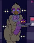 anthro balls beak bedroom_eyes bib big_balls big_breasts big_penis blush bodily_fluids breasts cum curvy_figure dark duo_focus erection eyeshadow eyewear featureless_breasts food genital_fluids genitals glowing glowing_eyes group gynomorph half-closed_eyes huge_breasts huge_penis intersex looking_at_viewer machine makeup narrowed_eyes non-mammal_breasts nude penis seductive thick_thighs voluptuous wide_hips yellow_balls pfh five_nights_at_freddy's five_nights_at_freddy's_2 scottgames cupcake_(fnaf) toy_chica_(fnaf) animatronic avian bird chicken food_creature galliform gallus_(genus) phasianid robot