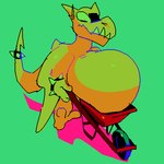 anthro belly big_belly green_background male overweight simple_background solo wheelbarrow 80sarchosaur nintendo pokemon aerodactyl fossil_pokemon generation_1_pokemon pokemon_(species) 2022 animated low_res