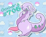 animal_genitalia animal_penis anthro belly big_belly big_butt butt erection genitals green_eyes half-erect looking_at_viewer male multicolored_body nude penis purple_body side_view simple_background slightly_chubby slime solo tapering_penis text thick_thighs two_tone_body ebbandfloatzel mythology nintendo pokemon dragon generation_6_pokemon goodra mythological_creature mythological_scalie pokemon_(species) scalie digital_media_(artwork) hi_res shaded