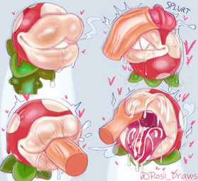 after_fellatio after_oral after_sex ambiguous_gender blush bodily_fluids drooling fellatio feral genitals heart_symbol lips oral penile penis penis_on_face plant saliva sex sloppy sloppy_blowjob thick_lips marigold_rosi mario_bros nintendo elemental_creature flora_fauna piranha_plant hi_res