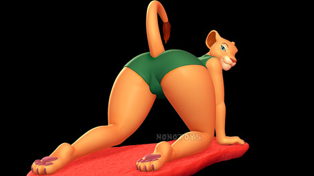 all_fours anthro anus blue_eyes breasts clothing female looking_back nails pawpads pose raised_tail rock smile solo tail nonotoys disney the_lion_king nala_(the_lion_king) felid lion mammal pantherine 16:9 3d_(artwork) 4k absurd_res digital_media_(artwork) hi_res pinup widescreen