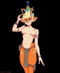 5:6 absurd_res accessory animal_humanoid antlers armlet avian battlerite bird bird_on_head black_background blonde_hair blossom_(battlerite) bottomwear bracelet braided_hair breasts clothed clothing compression_artifacts deer deer_humanoid digital_media_(artwork) duo faun feathers female feral flower flower_in_hair fur green_eyes hair hair_accessory hi_res horn humanoid humanoid_focus jewelry korial loincloth mammal mammal_humanoid maxwell_(battlerite) multicolored_body multicolored_fur navel nipples plant portrait satyr short_hair signature simple_background smile solo_focus spots three-quarter_portrait topless two_tone_body two_tone_fur