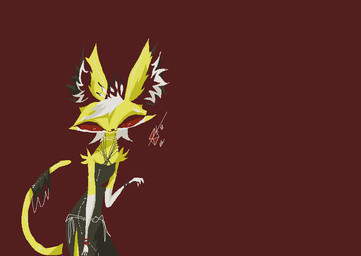 anthro brown_clothing brown_dress clothed clothed_female clothing dress female fur red_background simple_background smile solo tail yellow_body yellow_fur yellow_tail naircat domestic_cat felid feline felis mammal 2017 digital_media_(artwork) microsoft_paint_(artwork)