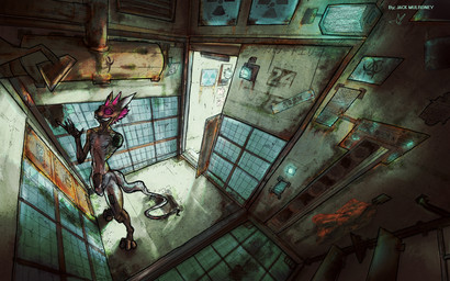alternative_fashion amputee animal_genitalia animal_penis anthro balls canine_genitalia canine_penis cybernetics detailed_background disability genitals glowing hair inside machine male mohawk nude penis pink_eyes pink_hair post-apocalyptic punk radiation rat_tail shower solo tail jack_mulroney tom_(jack_mulroney) canid canine hybrid mammal 16:10 2020 absurd_res hi_res widescreen