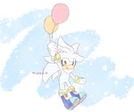 anthro balloon balloon_support boots clothing footwear fur gloves grey_body grey_fur handwear hanging_from_balloon holding_balloon holding_object inflatable inflatable_support male open_mouth open_smile pattern_balloon shoes simple_background smile solo striped_balloon white_body white_fur yellow_eyes luna_t_m sega sonic_the_hedgehog_(series) silver_the_hedgehog eulipotyphlan hedgehog mammal 2020