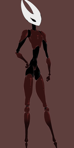 2_horns armor biped black_body black_eyes breastplate breasts carapace exoskeleton eyelashes female genitals horn long_legs long_limbs long_torso multicolored_body nude nude_female red_body simple_background slim small_breasts solo standing vulva jellypeenoddities hollow_knight_(franchise) team_cherry hornet_(hollow_knight) arthropod humanoid insect 2025 absurd_res digital_media_(artwork) hi_res