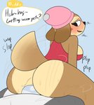 2020 animal_crossing anthro anthro_focus anthro_on_anthro anthro_penetrated anthro_penetrating anthro_penetrating_anthro beanie big_butt big_penis black_eyes black_nose blush bodily_fluids bottomless breasts breath brown_body brown_fur butt canid canine canis clothed clothed/nude clothed_female clothing domestic_dog dress duo erection faceless_character faceless_male female female_focus female_on_top female_penetrated fur genitals grey_body grey_fur half-closed_eyes hat headgear headwear hi_res interspecies lagomorph leporid looking_back looking_down maddie_(animal_crossing) male male/female male_on_bottom male_penetrating male_penetrating_female mammal motion_lines mr_rottson narrowed_eyes nintendo nude on_bottom on_top onomatopoeia open_mouth panting penetration penile penile_penetration penis penis_in_pussy pink_clothing pink_hat pink_headwear power_bottom rabbit red_clothing red_dress red_topwear reverse_cowgirl_position rotto_(mrrottson) sex side_boob smile solo_focus sound_effects sweat tail tail_motion tailwag tan_body tan_fur text thick_thighs topwear vaginal vaginal_penetration white_body white_fur white_penis