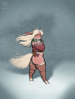 anthro blizzard_(weather) blonde_hair brown_body brown_fur clothing facial_hair fur hair hooves jockstrap male one_eye_closed shortstack shortstack_male sideburns slightly_chubby slightly_chubby_anthro slightly_chubby_male snow snowing solo sweater tan_body tan_fur thick_thighs topwear underwear wide_hips wink wonderslug almond_(wonderslug) animal_humanoid equid equid_humanoid equine equine_humanoid horse horse_humanoid humanoid mammal mammal_humanoid miniature_horse hi_res