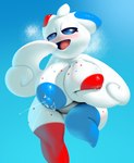 2024 absurd_res anthro areola avian bedroom_eyes big_breasts blue_areola blue_clothing blue_eyes blue_legwear blue_nipples blue_stockings blush bodily_fluids breast_grab breast_squish breasts clothing cloud_emanata dibujosv12 emanata female generation_4_pokemon hand_on_breast hi_res lactating legwear legwear_only looking_at_viewer looking_pleasured milk mostly_nude narrowed_eyes nintendo nipples open_mouth pokemon pokemon_(species) red_areola red_clothing red_legwear red_nipples red_stockings seductive solo squish stockings stockings_only sweat togekiss white_body wings