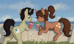 duo female feral magic male sea slushie water marsminer hasbro my_little_pony daisy_(marsminer) pone_keith equid equine horse mammal pony hi_res