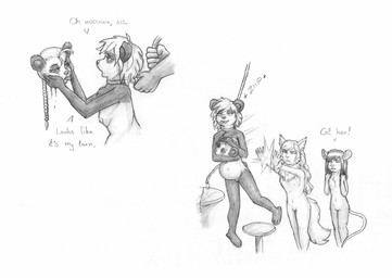 adolescent anthro areola asphyxiation blood bodily_fluids breasts child_murder corpse death decapitation dialogue dying execution feet female female_death fur genitals gore group hair half-closed_eyes hanged holding_head holding_object holding_rope killing narrowed_eyes nipples noose nude open_mouth pregnant pregnant_anthro pregnant_female rope severed_body_part severed_head simple_background snuff standing tail text toes tongue tongue_out vulva young young_anthro young_female meowmere bear domestic_cat felid feline felis giant_panda mammal mouse murid murine norwegian_forest_cat rodent absurd_res english_text hi_res monochrome sibling_(lore) sister_(lore) sisters_(lore)