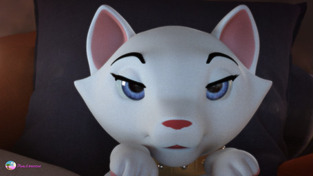 collar collar_only female feral fur gold_(metal) gold_collar lying metal_collar nude on_back solo studded_collar studs white_body white_fur pinklagoon disney the_aristocats duchess_(aristocats) domestic_cat felid feline felis mammal 16:9 3d_(artwork) digital_media_(artwork) widescreen