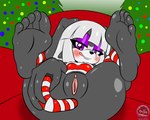 5_toes anal anal_masturbation anal_penetration anthro barefoot black_body black_fur bottomless christmas_clothing christmas_lights christmas_tree clothed clothing dildo dildo_in_ass dildo_insertion eyeshadow feet feet_up female fur genitals hair half-closed_eyes holidays humanoid_feet leg_warmers legs_up legwear long_ears long_hair looking_at_viewer makeup masturbation narrowed_eyes object_in_ass penetration plant plantigrade purple_eyes pussy rabbit_ears raised_leg sex_toy sex_toy_in_ass sex_toy_insertion soles solo spread_legs spreading toes tongue tongue_out tree white_hair sirjzau christmas sega sonic_the_hedgehog_(series) fan_character lau_the_rabbit lagomorph leporid mammal rabbit absurd_res hi_res