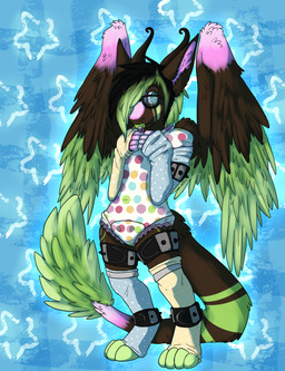 ageplay anthro biped clean_diaper clothed clothing diaper diaper_under_clothing diaper_under_onesie digitigrade eyewear fully_clothed fur glasses hair infantilism leg_warmers legwear male object_in_mouth onesie pacifier pacifier_in_mouth pattern_clothing pattern_leg_warmers pattern_legwear pattern_onesie roleplay shirt shy simple_background solo spots spotted_clothing spotted_leg_warmers spotted_legwear spotted_onesie standing tail topwear wearing_diaper wings unknown_artist mythology twixxel_minty angel_dragon dragon mythological_creature mythological_scalie scalie hi_res