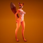 anthro breasts female genitals navel nipples nude pussy simple_background solo vanimate vanimateapp canid canine fox mammal 1:1 3d_(artwork) digital_media_(artwork) hi_res