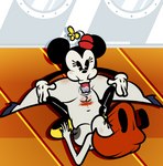 anal anthro breasts clothing duo female female/female female_rimming_female fleischer_style_toon genitals gloves hair handwear licking mostly_nude nipples oral orange_hair pubes pussy rimming sex spread_legs spreading tongue tongue_out toony voidsdroids disney mickey_mouse_shorts erica_(disney) minnie_mouse canid canine canis domestic_dog mammal mouse murid murine rodent 2023 absurd_res hi_res