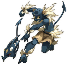 blue_body blue_skin horn male not_furry simple_background solo summoner white_background unknown_artist ankama wakfu humanoid osamodas source_request