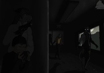 anthro blood blood_on_clothing bodily_fluids body_horror broken_glass building clothed clothing darkness detailed_background digit_ring female fully_clothed glass glowing glowing_eyes group gun jewelry male moon mutation partially_clothed ranged_weapon ring tears_of_fear weapon wedding_ring worn_clothing young young_male foxolex walther_p99 canid canine fox human humanoid mammal hi_res mother_(lore) mother_and_child_(lore) parent_(lore) parent_and_child_(lore)