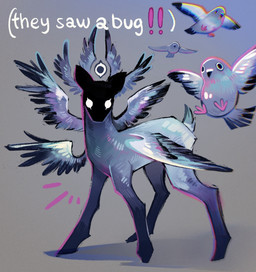 8_wings ambiguous_gender beak feathered_wings feathers feral flying fur grey_body grey_fur group multi_wing quadruped simple_background sparkles tail toony wings feefal angel avian bird columbid deer hybrid mammal pigeon seraph_(angel) digital_media_(artwork) hi_res