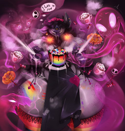 anthro big_breasts bodily_fluids breasts cake clothing dessert female food huge_breasts illusion lactating legwear lgbt_pride magic magic_user milk nipple_mouth piercing pride pride_colors slightly_chubby solo stockings thick_thighs passionatevesta fyrtila_wraithrend_(morphide) bat demon ghost mammal spirit suid suine absurd_res digital_media_(artwork) hi_res