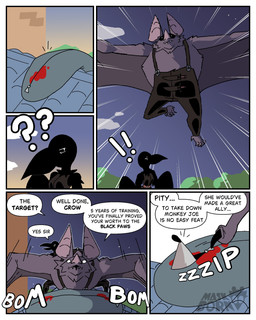 anthro assassin assassination bat_wings beak blood bodily_fluids body_bag breasts dialogue duo female male male/female membrane_(anatomy) membranous_wings night open_beak open_mouth small_breasts spread_wings sunset text wings diegutan alucard_the_vampire_bat carmen_the_crow avian bat bird corvid corvus_(genus) crow leaf-nosed_bat mammal microbat oscine passerine vampire vampire_bat yangochiropteran 4:5 absurd_res aliasing binary_drawing comic digital_drawing_(artwork) digital_media_(artwork) english_text hi_res