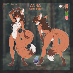 anthro anus breasts butt female genitals nipples nude solo standing vulva conrie canid canine mammal 1:1 absurd_res hi_res model_sheet