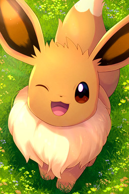 3_toes ambiguous_feral ambiguous_gender blue_flower brown_body brown_ears brown_eyes brown_fur brown_inner_ear brown_nose brown_tail dipstick_tail feet feral flower fluffy fluffy_tail fur glistening glistening_eyes grass light looking_at_viewer looking_up looking_up_at_viewer markings multicolored_body multicolored_fur one_eye_closed open_mouth open_smile outside paws pink_tongue plant pupils quadruped red_flower ruff smile solo sunlight tail tail_markings tan_body tan_fur tan_tail tan_tail_tip toes tongue two_tone_body two_tone_fur two_tone_tail yellow_flower rumine nintendo pokemon eevee generation_1_pokemon mammal pokemon_(species) 2026 2:3 hi_res lighting shaded