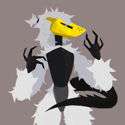 anthro fluffy gold_(metal) hair machine male ponytail reptile_tail robotic_limb solo baphythecat bayley_(baphythecat) protogen robot 1:1 absurd_res hi_res