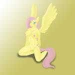 anthro areola big_breasts biped blush breasts cutie_mark female genitals kneeling nipples nude pose pussy simple_background solo wings paradoxnow friendship_is_magic hasbro my_little_pony fluttershy_(mlp) mammal 1:1 absurd_res hi_res pinup