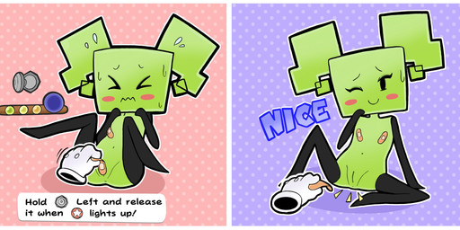>_< >w< ambiguous_gender band-aid band-aid_on_genitals band-aid_on_nipple band-aid_on_pussy bandage black_arms black_eyes black_legs black_text blue_text blush blush_stickers border clothing disembodied_hand dotted_background duo exclamation_point eyes_closed featureless_hands featureless_legs female female/ambiguous female_focus female_humanoid flat_chested gameplay_mechanics genitals gloves green_body green_hair hair handwear humanoid_genitalia humanoid_vulva navel not_furry nude nude_female nude_humanoid one_eye_closed outline pattern_background pigtails pink_blush simple_background sitting smile solo_focus square_head text vulva wavy_mouth white_border white_clothing white_gloves white_handwear white_outline squogs mario_bros nintendo paper_mario mimi_(paper_mario) humanoid 2026 absurd_res digital_media_(artwork) english_text hi_res