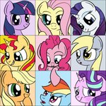 amused blonde_mane blue_eyes blue_mane blush closed_smile curled_mane derp_eyes evil_face evil_grin eyelashes feet_together female female_feral feral freckled_face freckles fur grey_body grey_fur group hooves horn light looking_at_another looking_at_viewer mane mouth_closed multicolored_mane open_mouth orange_body orange_fur orange_hooves orange_tongue pink_body pink_eyes pink_fur pink_hooves pink_mane purple_blush purple_mane rainbow_mane red_mane simple_background smile smiling_at_another smiling_at_viewer tongue toothy_grin two_tone_mane unguligrade unicorn_horn white_body white_freckles white_fur white_horn wings yellow_eyes datapony equestria_girls friendship_is_magic hasbro my_little_pony mythology applejack_(mlp) derpy_hooves_(mlp) fluttershy_(mlp) pinkie_pie_(mlp) rainbow_dash_(mlp) rarity_(mlp) starlight_glimmer_(mlp) sunset_shimmer_(eg) twilight_sparkle_(mlp) earth_pony equid equine horse mammal mythological_creature mythological_equine pegasus pony unicorn 1:1 2016 absurd_res colored digital_drawing_(artwork) digital_media_(artwork) english_description hi_res lighting