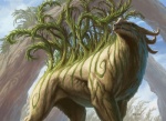 ambiguous_gender dan_scott day elemental_creature feral flora_fauna hasbro horn looking_away low-angle_view magic:_the_gathering mammal official_art outside plant quadruped realistic signature sky solo