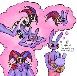 ahegao anal anal_penetration anthro ass_up blush blushing_profusely bodily_fluids bokeh butt butt_grab caine_censorship censor_bar clothing cum doggystyle drool_on_face drooling duo ejaculation fantasizing female female_penetrating female_penetrating_male fool's_hat french_kissing from_behind_position genital_fluids gloves half-closed_eyes hand_on_butt handwear hat headgear headwear heart_pupils imagine_spot interspecies kissing looking_pleasured making_out male male/female male_penetrated narrowed_eyes nude_anthro object_in_ass oral overalls pegging penetration plushie rimming saliva sex sex_toy sex_toy_in_ass sex_toy_insertion strapon strapon_sex sweat sweating_profusely text thighs_spread thought_bubble toying_partner zipper nsfwulf glitch_productions ko-fi patreon the_amazing_digital_circus jax_(tadc) pomni_(tadc) humanoid lagomorph leporid mammal rabbit absurd_res hi_res uncensored_version_at_paywall url