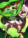 ambiguous_gender belly big_belly duo feral fur green_body green_insides green_scales grey_body grey_fur hair inside inside_stomach kemono licking licking_lips open_mouth plant purple_body red_hair scales smile tongue tongue_out vore tianhua hasbro my_little_pony fan_character dinosaur elemental_creature equid equine flora_fauna horse mammal pony prehistoric_species reptile scalie 3:4 hi_res