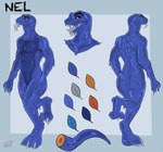 ambiguous_gender anthro blue_body butt claws male slime solo tail toe_claws killjoy0208 nel_newt amphibian goo_creature goo_humanoid humanoid newt salamander scalie model_sheet