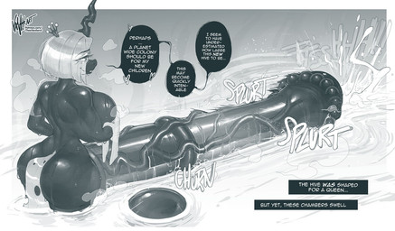 animal_genitalia animal_penis anthro anthrofied balls big_balls big_breasts big_butt big_penis black_body black_horn bodily_fluids breasts butt covering covering_breasts crown cum cum_everywhere cumshot dialogue ejaculation equine_genitalia equine_penis erection excessive_cum excessive_genital_fluids eye_through_hair eyebrow_through_hair eyebrows eyelashes flared_penis genital_fluids genitals gynomorph hair headgear heart_symbol horn huge_balls huge_breasts huge_penis hyper hyper_balls hyper_genitalia hyper_penis intersex medial_ring messy orgasm partially_submerged penis short_hair side_boob smile solo sound_effects speech_bubble text text_box translucent translucent_hair vein veiny_penis theavanherst friendship_is_magic hasbro my_little_pony queen_chrysalis_(mlp) arthropod changeling 2025 artist_name english_text monochrome url
