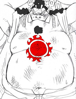 anthro armpit_hair belly bodily_fluids body_hair chain clothed clothing gills looking_at_viewer male navel nipples overweight overweight_male partially_clothed solo sweat sweatdrop teeth tusks shirokumaou one_piece jinbe aquatic carpet_shark fish shark whale_shark 2018 sketch