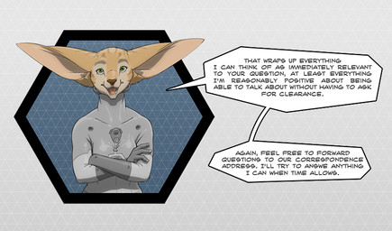 anthro big_ears breasts clothing crossed_arms dialogue ears_flat female front_view green_eyes grey_background grey_clothing grey_suit linked_speech_bubble long_ears looking_at_viewer simple_background skinsuit skintight_suit smile smiling_at_viewer solo speech_bubble standing suit text tight_clothing tongue ipoke neia_(ipoke) felid feline mammal si'itiae english_text