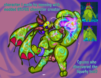 2_toes abstract_background animal_genitalia antennae_(anatomy) antennae_markings anthro ball_markings balls barely_visible_genitalia barely_visible_sheath big_breasts big_ears big_penis big_tail bodily_fluids breast_markings breast_play breasts feet genital_markings genitals glowing glowing_body glowing_eyes glowing_genitalia glowing_markings glowing_penis glowing_tail green_body gynomorph hanging_breasts herm holding_breast horn huge_penis hyper hyper_genitalia hyper_penis intersex lactating leg_markings markings membrane_(anatomy) milk milk_on_breasts milk_on_face multicolored_body navel nipple_fetish nipple_play nipples nubbed_penis penis penis_markings projectile_lactation ringed_penis screencap sheath solo standing tail tail_markings text thick_thighs thigh_markings toes m-a-dragon atlyss mythology alien ambiguous_species dragon goo_creature hybrid kubold_(atlyss) mythological_creature mythological_scalie scalie english_text shaded