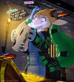 clean_diaper cursed_object diaper dungeon duo gameplay_mechanics gui health_bar hypnosis intelligence_loss mind_control purple_eyes skulldog smile tan_body torch treasure r3drunner mythology conall_(talosthehydra) toast_(r3drunner) animate_inanimate avian diaper_creature gryphon mythological_avian mythological_creature colored hi_res