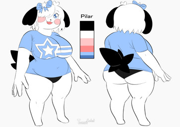 accessory anthro big_ears big_tail blue_clothing blue_eyes bow_ribbon chubby_legs clothing female hair_accessory hair_bow hair_ribbon panties ribbons shirt slightly_chubby slightly_chubby_anthro slightly_chubby_female smile star star_eyes t-shirt tail thick_thighs topwear underwear wide_hips toonarscontent pilar_(toonarscontent) canid canine canis domestic_dog mammal absurd_res hi_res