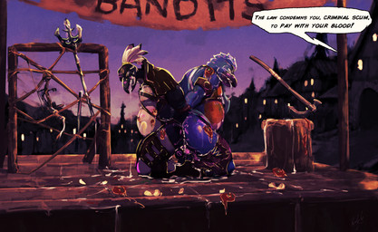 bad_end balls_tied bdsm body_writing bondage bound degradation execution forced humiliation imminent_death male male/male mature_male mind_break on_display overweight overweight_male peril public public_humiliation public_use punishment rape sex tally_marks text jaeger_wunderkind jax_peregrine neptune_mereaux avian bird bluebird eastern_bluebird falcon falconid oscine passerine peregrine_falcon thrush_(bird) absurd_res english_text hi_res