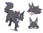 3_toes ambiguous_gender black_body black_ears black_fur black_tail cheek_tuft chest_tuft claws facial_scar facial_tuft fangs feet feral forehead_scar front_view fur grey_body grey_fur grey_inner_ear grey_inner_ear_fluff inner_ear_fluff kemono looking_at_viewer mane monotone_tail multicolored_body multicolored_ears multicolored_fur multiple_angles neck_tuft pink_eyes quadruped running scar side_view simple_background snaggle_tooth snout solo standing tail teeth three-quarter_view toes tuft two_tone_body two_tone_ears two_tone_fur white_background white_claws whitexterior canid canine canis mammal wolf 4:3 bust_portrait colored digital_media_(artwork) full-length_portrait portrait shaded