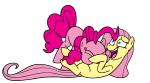 blowing blowing_on_stomach blowing_raspberries duo female feral nude raspberry_kiss simple_background tickling white_background zerbert thex-plotion friendship_is_magic hasbro my_little_pony fluttershy_(mlp) pinkie_pie_(mlp) earth_pony equid equine horse mammal pony animated hi_res short_playtime